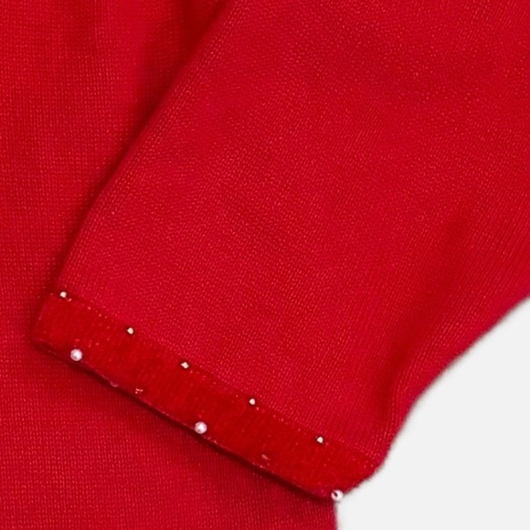 Quacker Factory Christmas Holidays Sweater with Beaded Gold Reindeer Size 2X - Picture 9 of 11